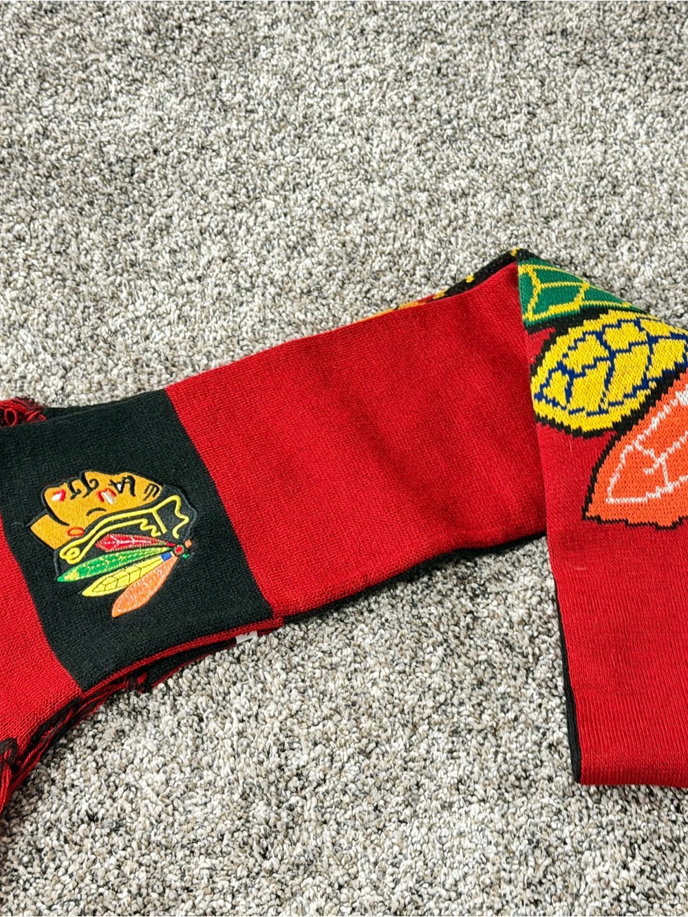 Chicago Blackhawks Red and Black Hockey Scarf